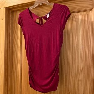 H&M cap sleeve red top, size m
